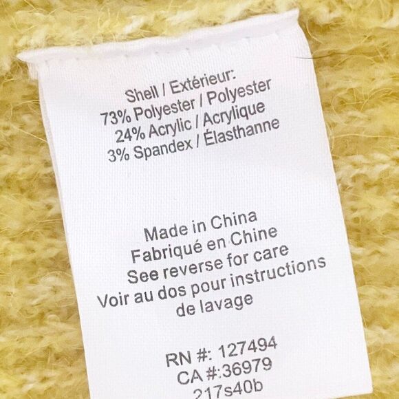 Womens Hearloom Yellow Bright Bishop Sleeve Cozy Comfy Knit Sweater Large Boho - Picture 11 of 11